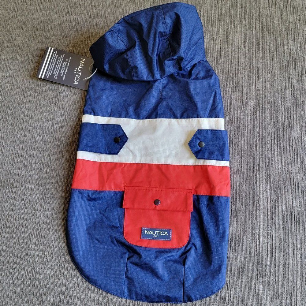 Nautica Pet Dog Blue Raincoat Harness Poncho Hoodies Vest Waterproof co…